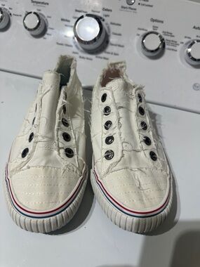 Blowfish White Canvas Slip-On Sneakers